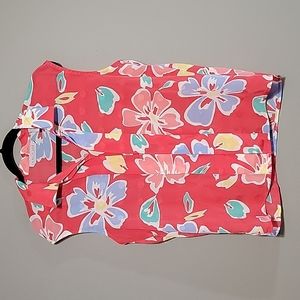 Vintage Tropical Button Down Laura and Jayne Sleeveless Top 80's